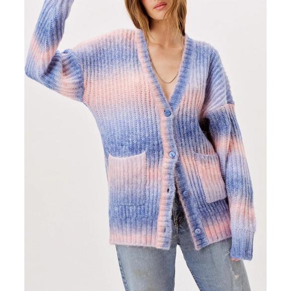 NEW FOR LOVE & LEMONS celeste cardigan in blue - Picture 3 of 6